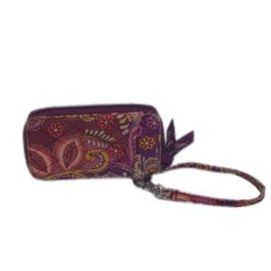 Vera Bradley, Small, Purple and white, Wristlet
